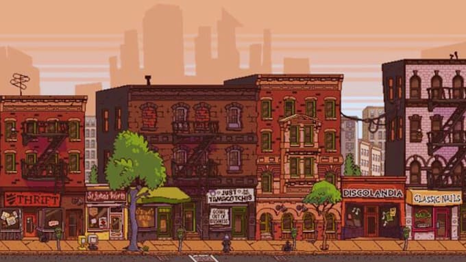 Gig Preview - Create pixel art background, landscape environment, pixel art animation