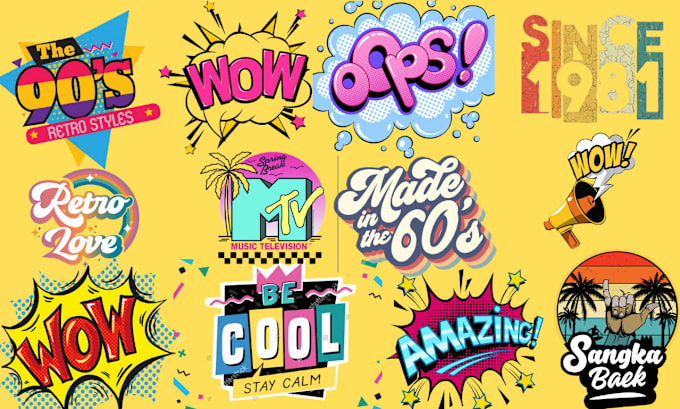 Gig Preview - Design or redesign 3d vintage, signature style of 80s,90s logo