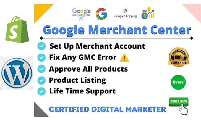 Gig Preview - Set up google merchant center and shopping ads campaign and fix gmc for shopify