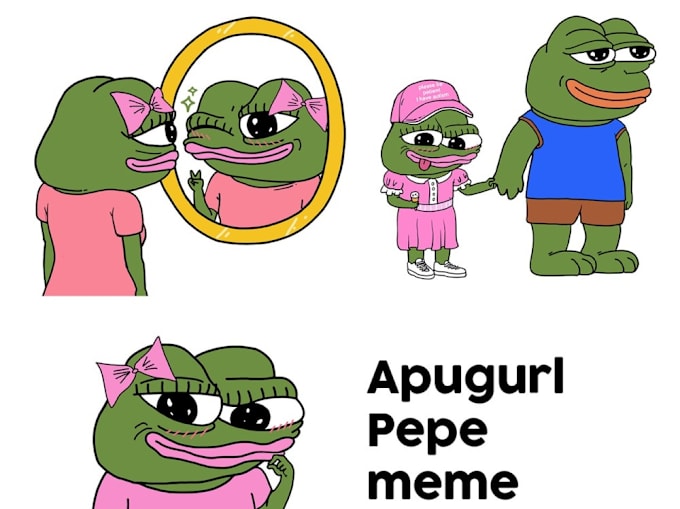 Gig Preview - Do meme character design illustration for meme coin on like pepe, wojak, brett