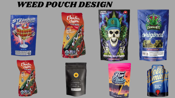 Gig Preview - Mylar bag, weed pouch, cannabis, cbd, packaging design, cbd label, pouch design