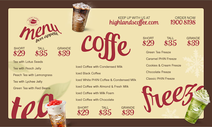 Gig Preview - Design menus for your restaurants or coffee shops