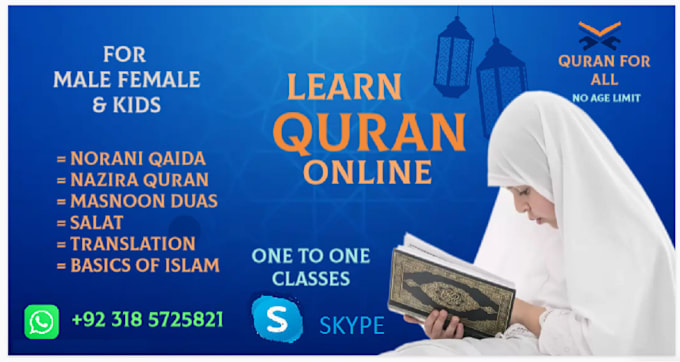 Gig Preview - Be online quran tutor in english urdu pashto