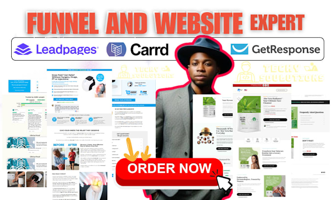 Gig Preview - Build expert landing page on getresponse, carrd website, leadpages, sales funnel