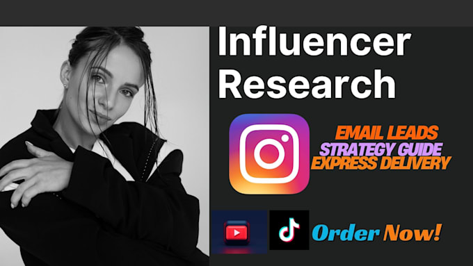 Gig Preview - Find best instagram, tiktok or youtube influencer email list