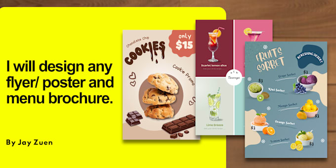 Bestseller - design any attractive food flyer, poster and menu brochures