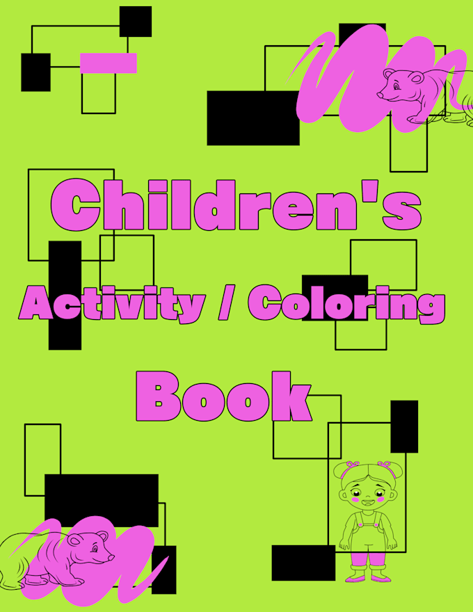 Gig Preview - Create kids cute coloring book pages