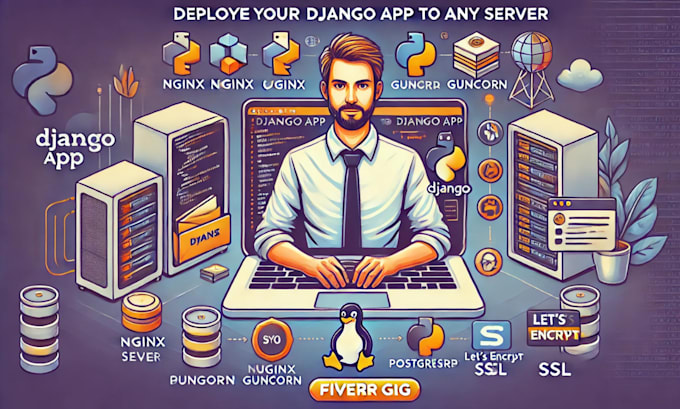 Gig Preview - Professionally deploy your django app on any server