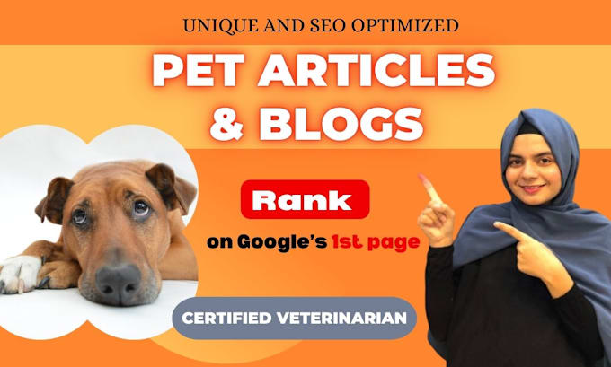 Gig Preview - Write SEO pet articles and blog posts