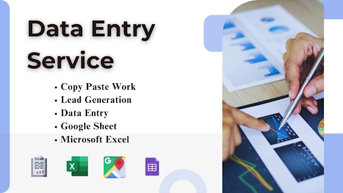 Gig Preview - Do data entry, excel data entry, copy paste, convert PDF, web research, typing