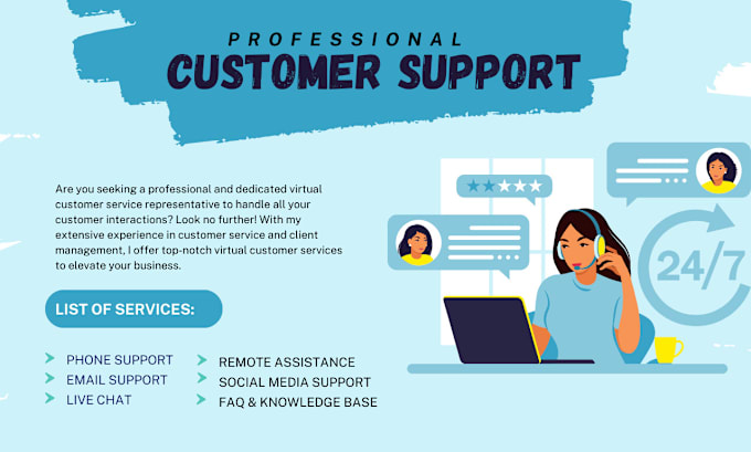 Gig Preview - Be your professional customer support representative 24 by 7