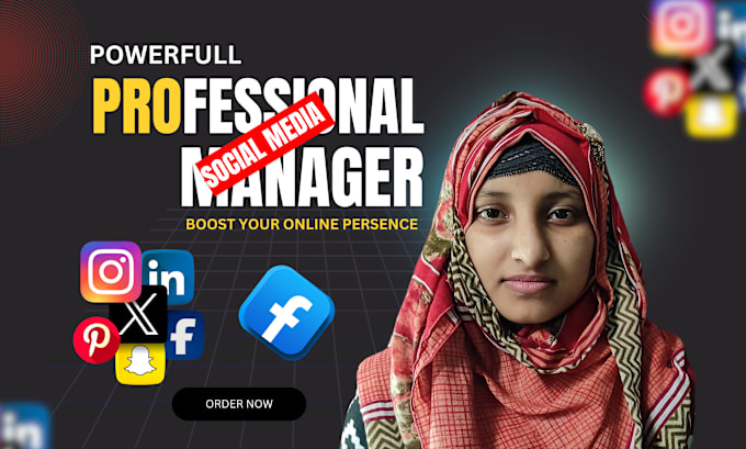 Gig Preview - Be your social media marketing manager and content creator