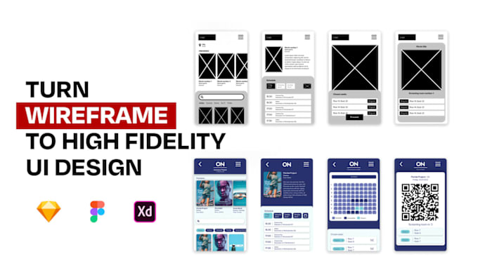 Gig Preview - Transform wireframes into stunning UI UX designs