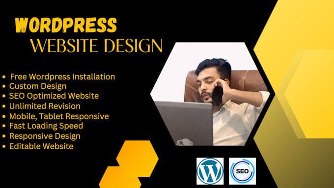 Gig Preview - Design a landing page professional wordpress website or revamp wordpress website