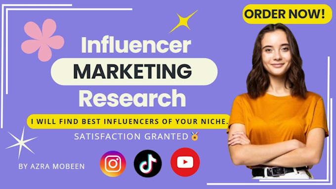 Gig Preview - Find best instagram, youtube, tiktok influencers list for influencer marketing