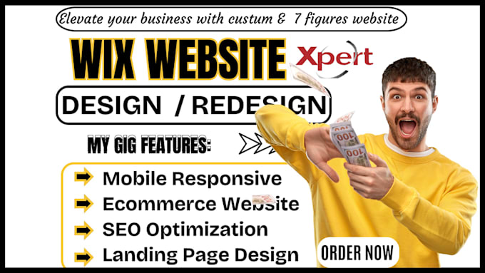 Gig Preview - Build wix website design wix website development wix website redesign wix studio