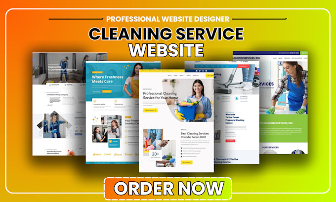 Gig Preview - Build cleaning service website office house cleaning direct booking koala