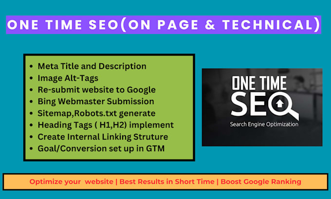 Gig Preview - Do on page and technical SEO to increase website visibility on google