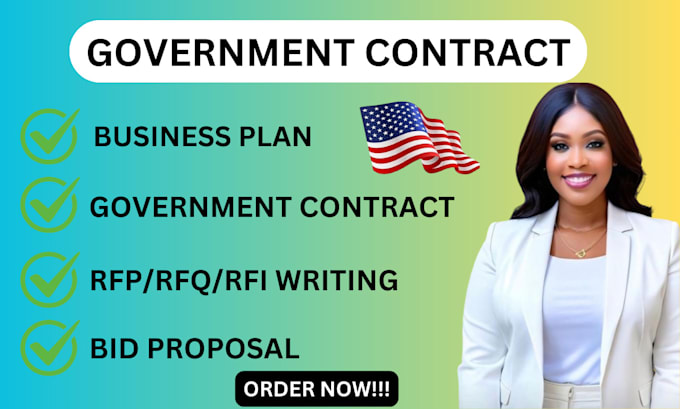 Gig Preview - Write government contract proposal bid proposal rfp rfq