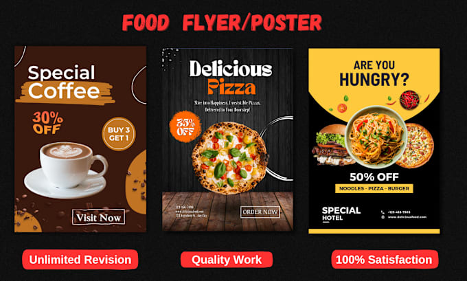 Bestseller - design food flyers or posters, restaurant and food menu