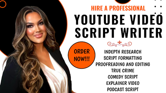 Gig Preview - Write youtube video script, comedy, podcast script, true crime script writing