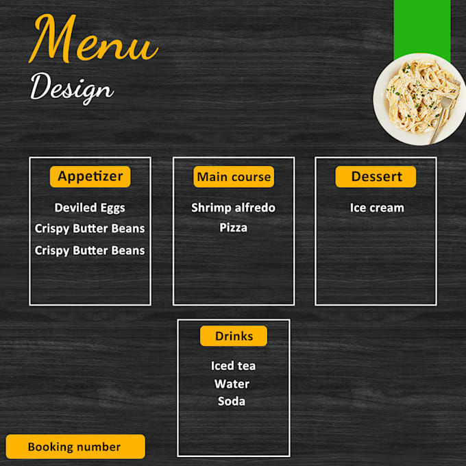 Gig Preview - Create a great menu design for restaurants and buffet businesses