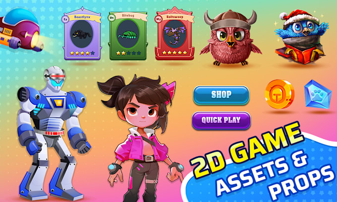 Gig Preview - Create premium 2d game art, assets and animations