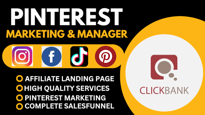 Gig Preview - Be your pinterest marketing manager, affiliate landing page or salesfunnel