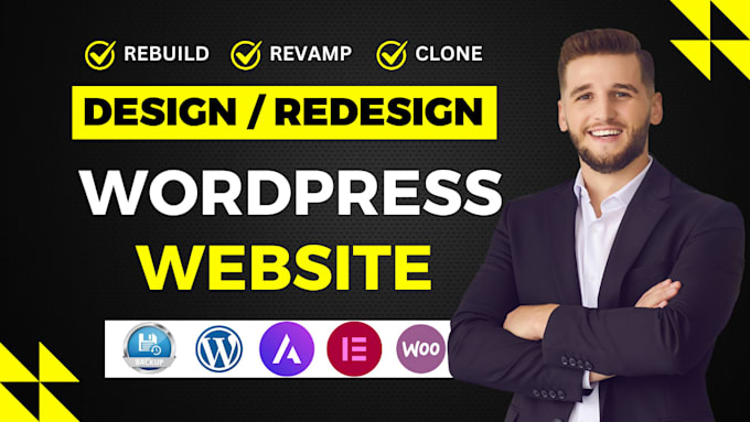 Gig Preview - Design, redesign, rebuild, edit, copy, clone, update or revamp wordpress website