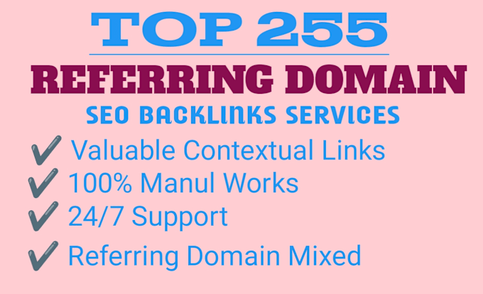 Gig Preview - Build 255 referring domain SEO backlinks for website ranking