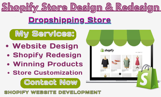 Gig Preview - Design shopify website redesign with pro shrine theme replo shopify store design