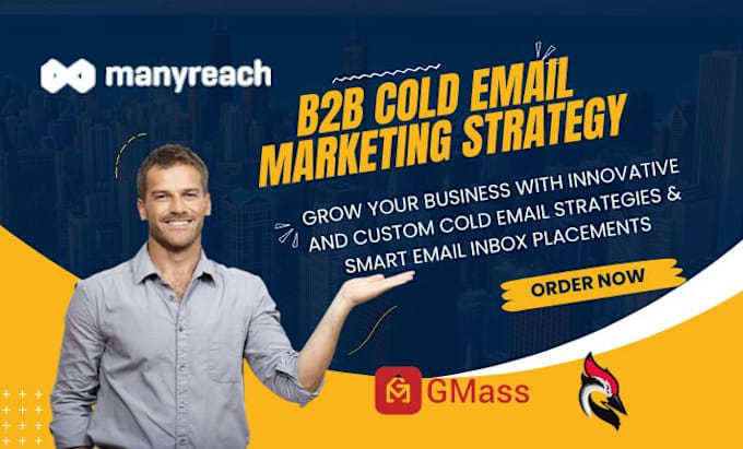 Gig Preview - Cold email outreach lead generation gmass woodpecker manyreach