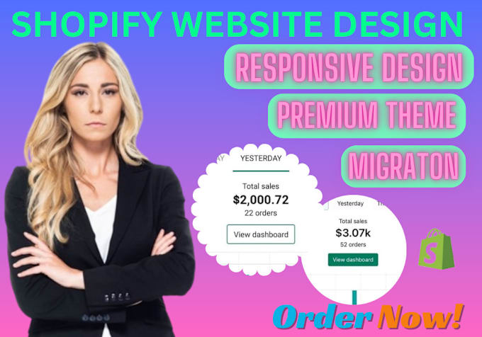 Gig Preview - Do shopify redesign shopify store shopify website design shopify dropshipping