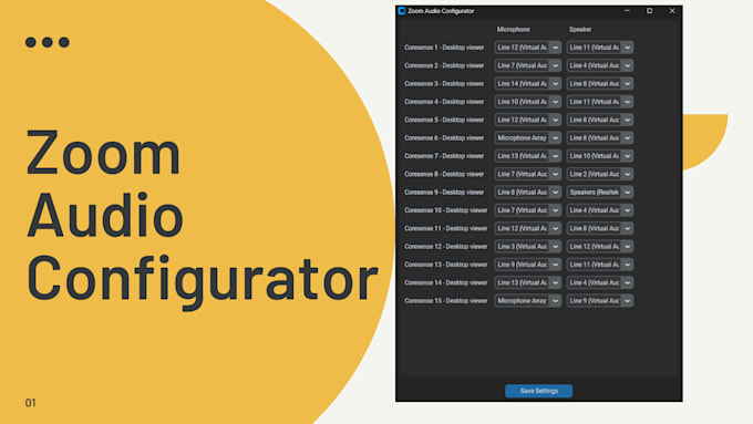 Gig Preview - Create a program to auto select zoom mic and speaker settings