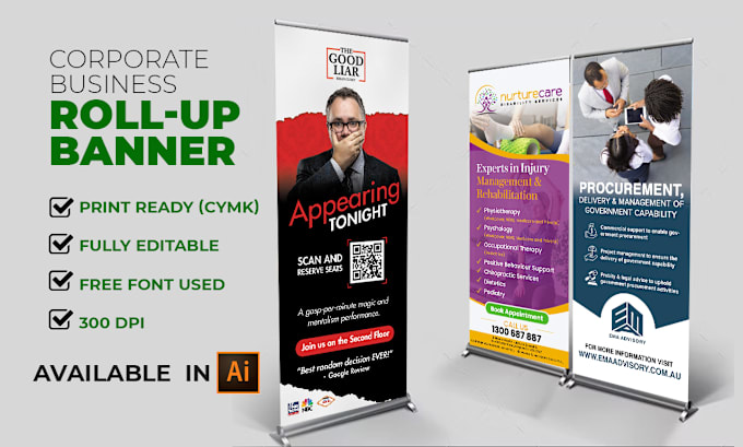 Gig Preview - Design a professional rollup banner for your upcomming event