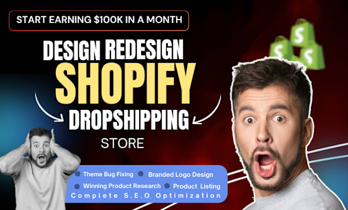 Bestseller - create shopify dropshipping store or shopify website design and redesign