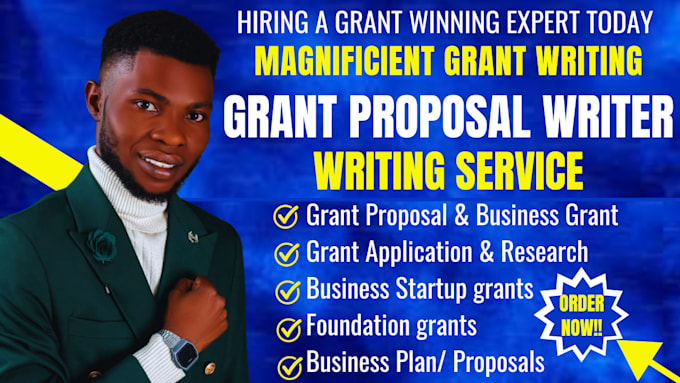 Gig Preview - Write grant proposal, grant application research, 501c3 grant, business plan