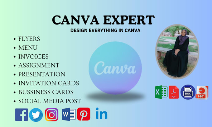 Gig Preview - Design anything in 24 hours by canva expert