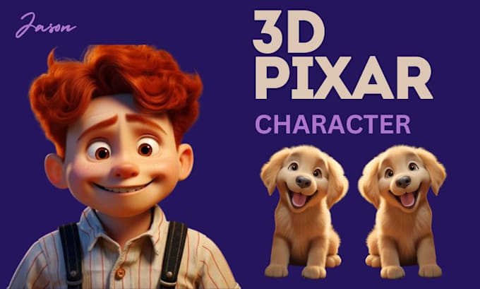 Gig Preview - Create 3d pixar animation, pixar character, disney  pixar