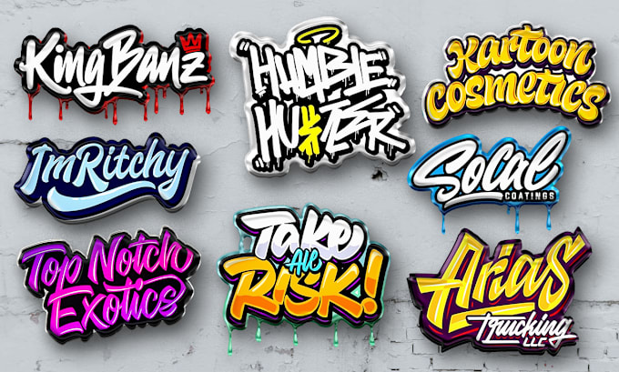 Gig Preview - Create a hand draw graffiti 3d lettering font signature  logo