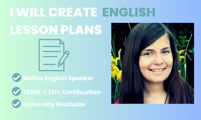 Gig Preview - Create english lesson plans for you