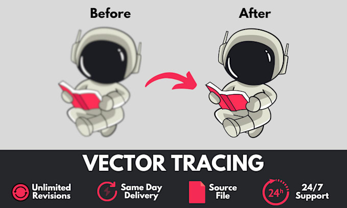 Bestseller - vectorize, trace, redraw your images in illustrator quickly