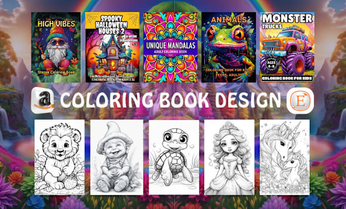 Gig Preview - Create coloring book pages and book covers for amazon KDP