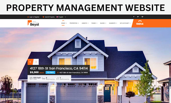 Gig Preview - Property management website airbnb property website property management website