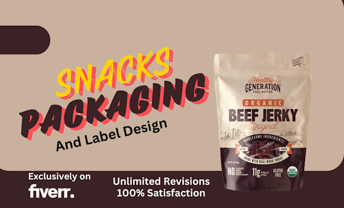 Gig Preview - Design awesome snack design, food package, food label design