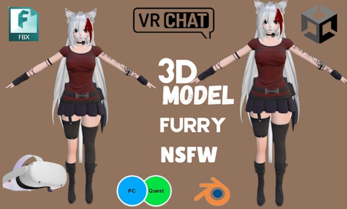 Bestseller - create vrchat avatar 3d model vtuber furry avatar