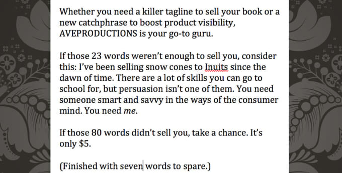 Gig Preview - Write a powerhouse 100 word pitch of your product