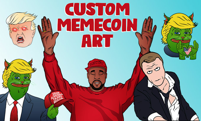 Gig Preview - Draw funny custom crypto meme coin art for your memecoin website, social media