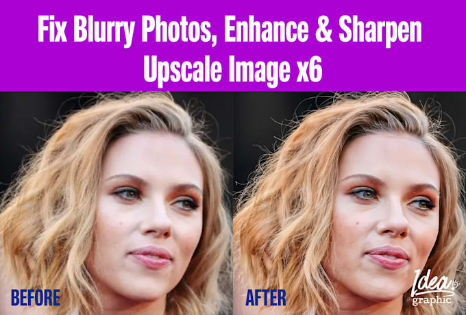 Gig Preview - Fix blurry photos and enhance upscale x6 with ai