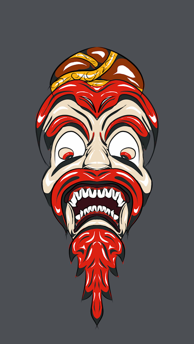 Gig Preview - Draw mask illustration and mascot mask